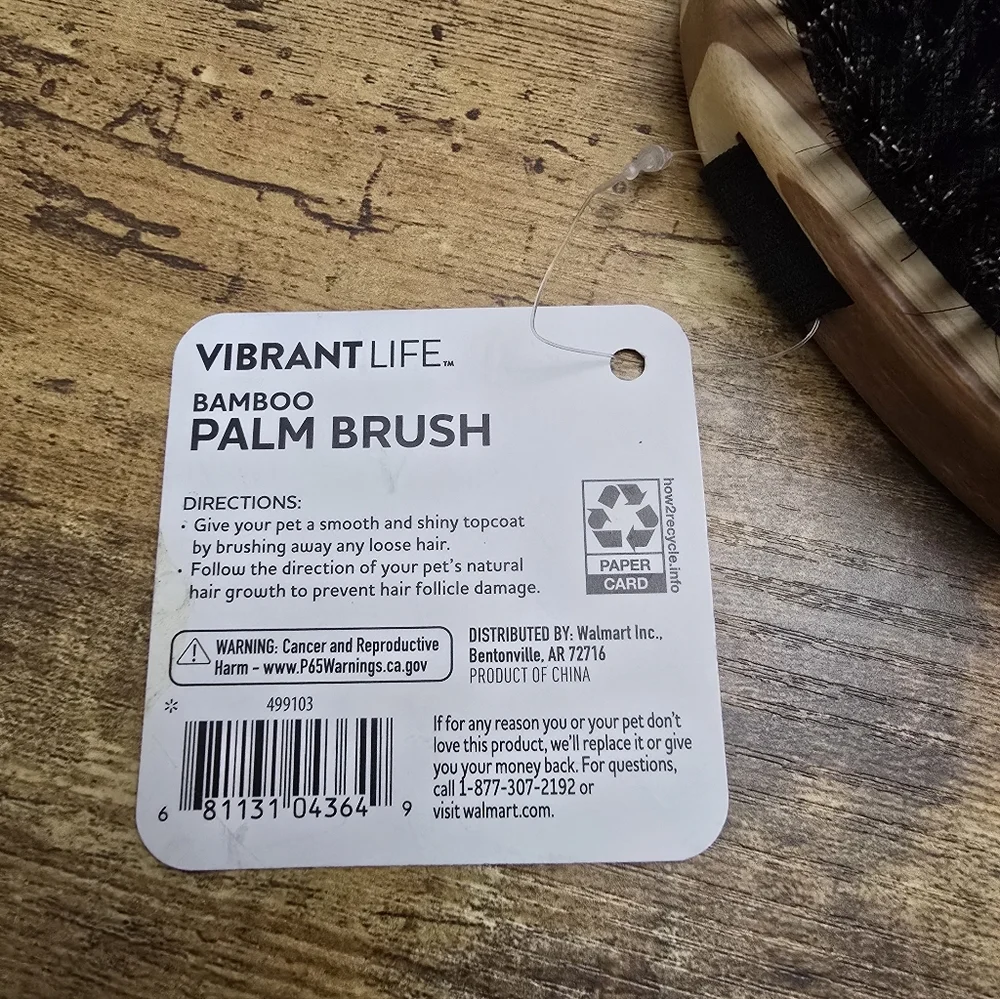 New Vibrant Life Bamboo Palm Brush For Pets
